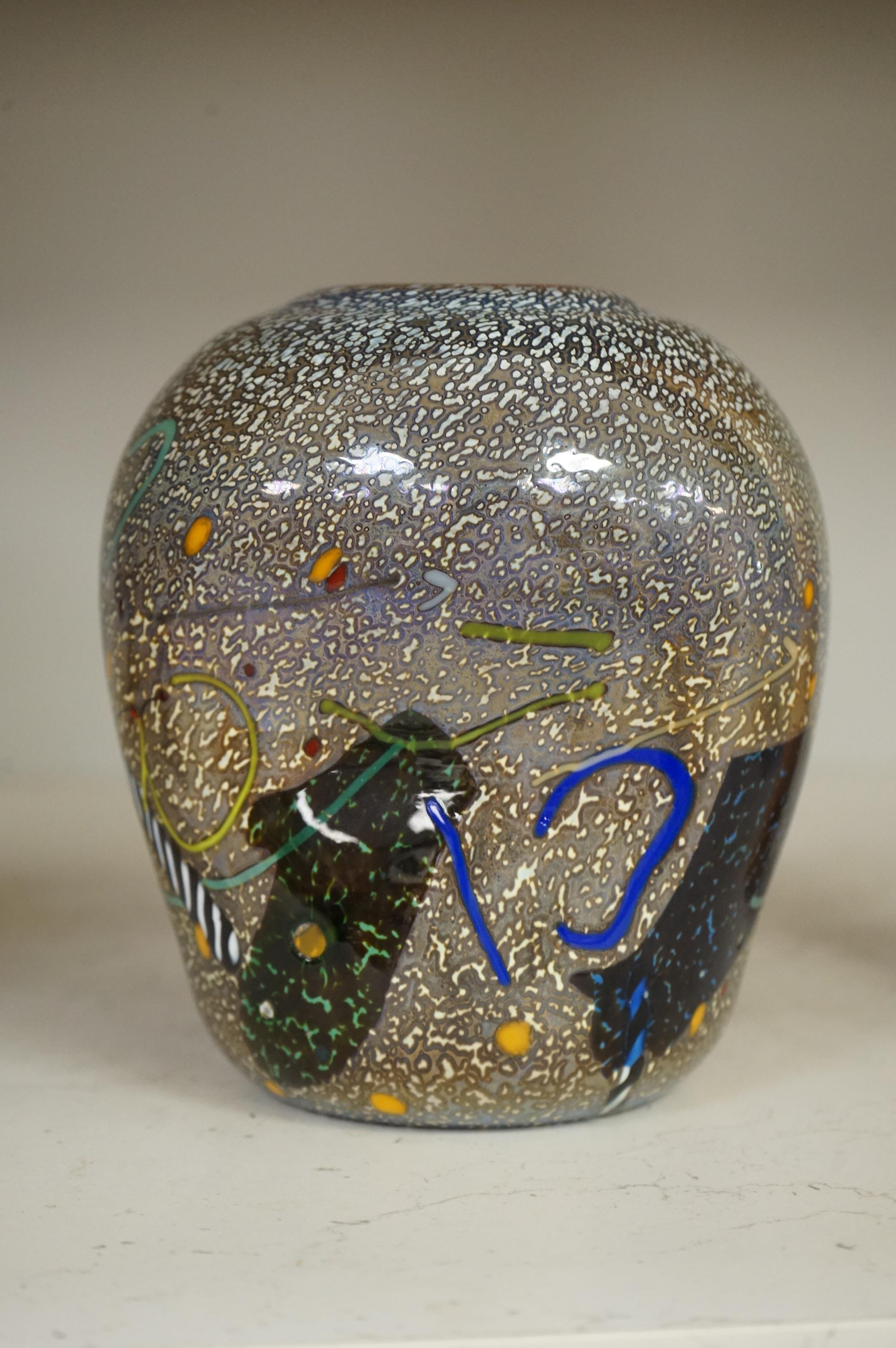 A Kosta Boda multi-coloured art glass vase, 14.5cm